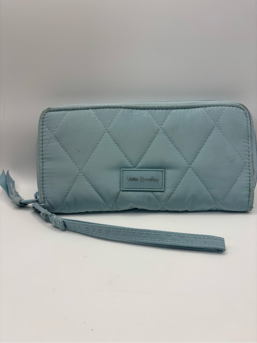 Vera Bradley Quilted Light Blue Wristlet Wallet
